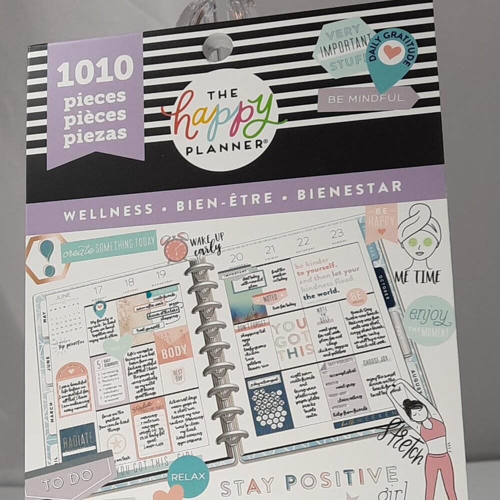 Happy Planner Wellness Stickers Book of 1010 Pieces for Classic Planner